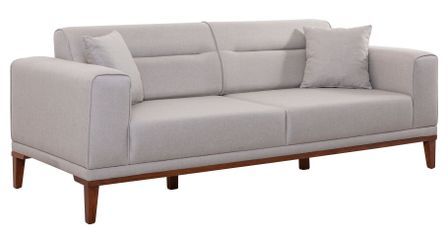 Canapé 3 places convertible tissu beige clair Brika 223 cm