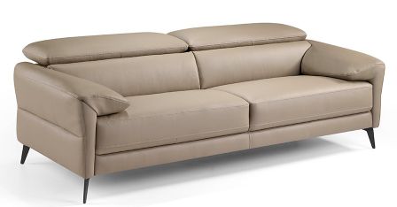 Canapé 3 places têtières relevables cuir Milona