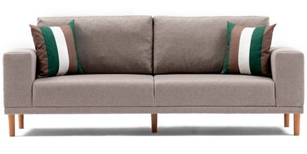 Canapé 3 places tissu beige Zendy 220 cm