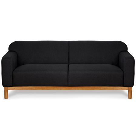 Canapé 3 places tissu noir Edena