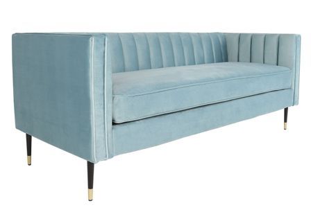 Canapé 3 places velours bleu Julio