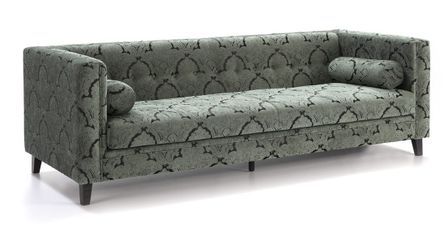 Canapé 4 places tissu imprimé vert