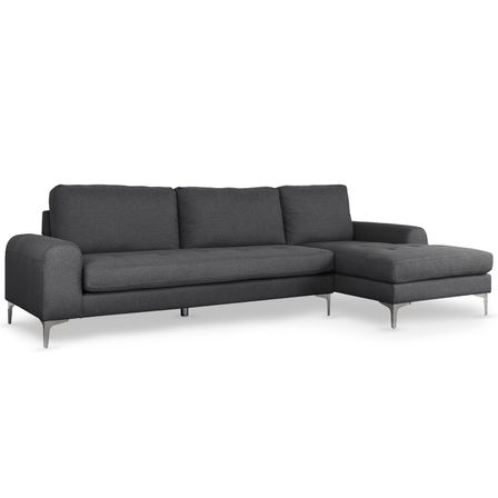Canapé angle droit Tissu Gris foncé Kopal