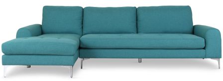 Canapé angle gauche tissu bleu Kopal