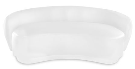 Canapé arrondi 3 places simili cuir blanc Nerrou