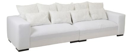 Canapé avec 9 coussins XL tissu blanc Gaspard