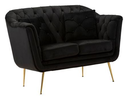 Canapé Budapest noir capitonné design élégant et compact