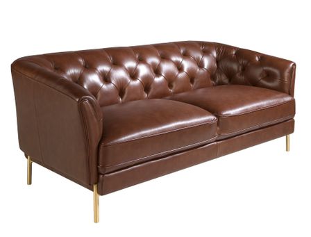Canapé chester en cuir cognac DIVON