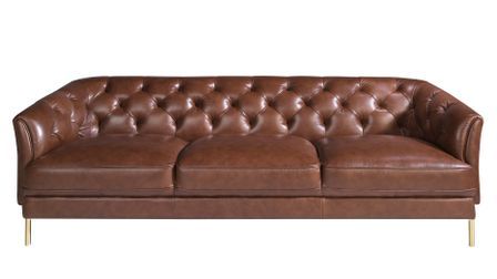 Canapé chester en cuir cognac DIVON