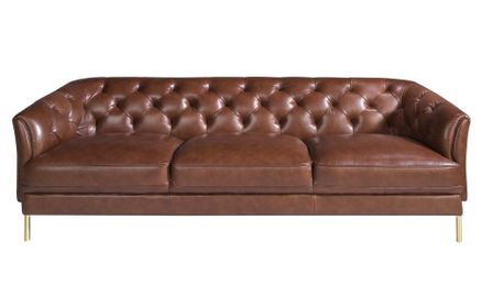 Canapé chester en cuir cognac DIVON