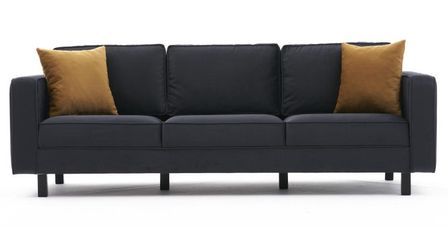 Canapé classique 3 places velours anthracite Kalena 222 cm