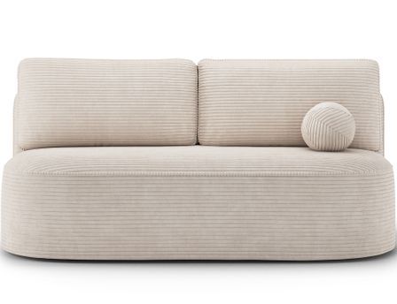 Canapé convertible 2 places KOURA tissu côtelé avec coffre – 193 cm