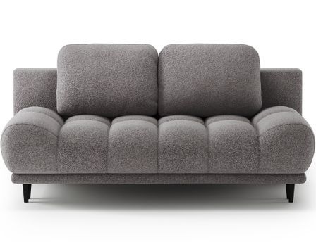 Canapé convertible 2 places NIVIO – Coffre & pieds bois noir