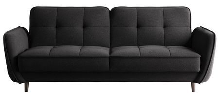Canapé convertible 3 places BOZA en tissu avec pieds en bois noir – 220 cm