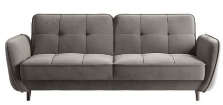 Canapé convertible 3 places BOZA en velours avec pieds en bois noir – 220 cm