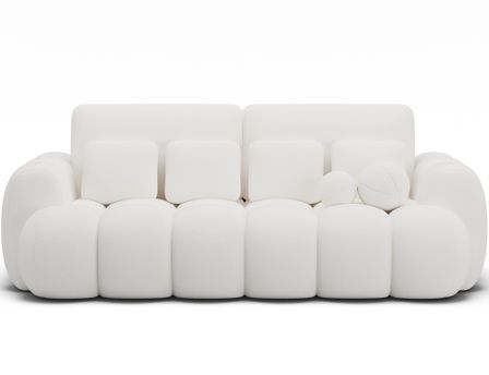 Canapé convertible 3 places COCOON en tissu capitonné – 256 cm