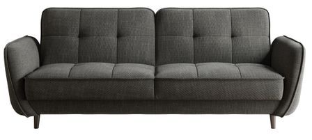 Canapé convertible 3 places tissu BOZA 220 cm - Pieds bois noir