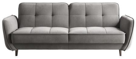 Canapé convertible 3 places tissu BOZA 220 cm - Pieds bois noir