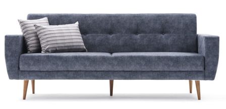 Canapé convertible 3 places tissu gris Spoka 218 cm