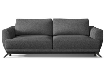 Canapé convertible 3 places tissu MAGY 242 cm - Pieds métal noir