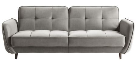 Canapé convertible 3 places velours BOZA 220 cm - Pieds bois noir