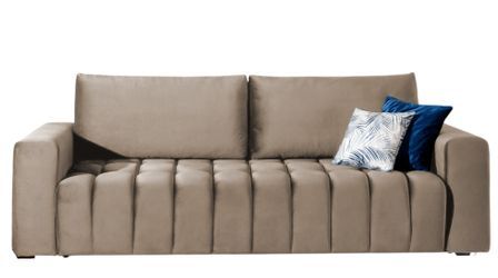 Canapé convertible 3 places velours capitonné LARKO 247 cm