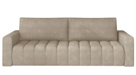 Canapé convertible 3 places velours capitonné LARKO 247 cm