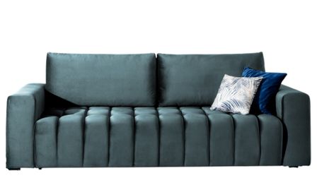 Canapé convertible 3 places velours capitonné LARKO 247 cm