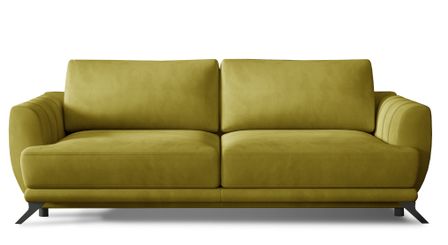 Canapé convertible 3 places velours MAGY 242 cm – Pieds métal noir