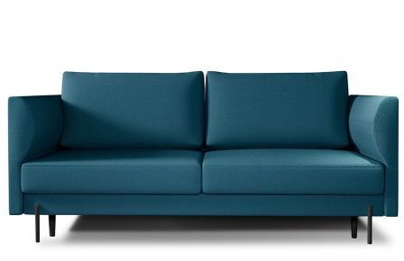 Canapé convertible 4 places ROBBY en tissu avec coffre et pieds en métal noir – 215 cm