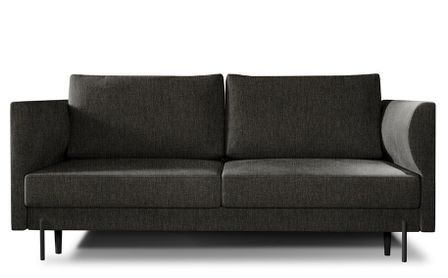 Canapé convertible 4 places ROBBY en tissu avec coffre et pieds en métal noir – 215 cm
