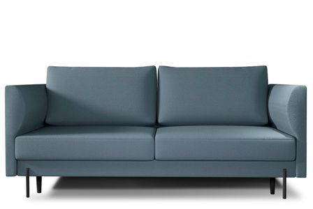 Canapé convertible 4 places ROBBY en tissu avec coffre et pieds en métal noir – 215 cm