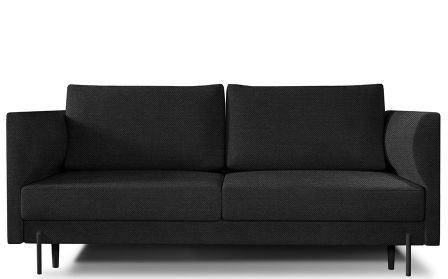 Canapé convertible 4 places ROBBY en tissu avec coffre et pieds en métal noir – 215 cm