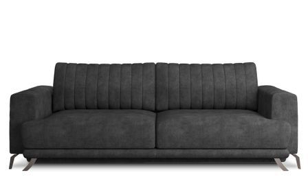 Canapé convertible 4 places tissu ELISE 250 cm – Pieds acier chromé