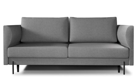 Canapé convertible 4 places tissu ROBBY 215 cm – Rangement et pieds métal noir