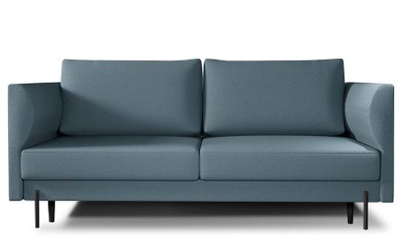 Canapé convertible 4 places tissu ROBBY 215 cm – Rangement et pieds métal noir