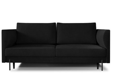 Canapé convertible 4 places tissu ROBBY 215 cm – Rangement et pieds métal noir