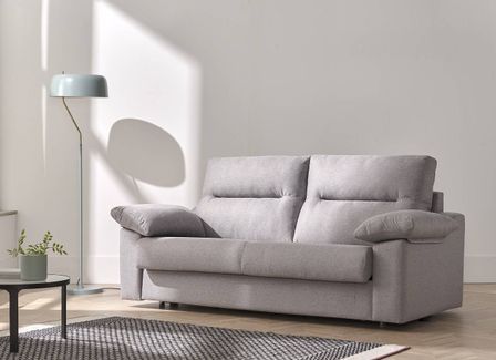 Canapé convertible Bultex 15 cm tissu gris Senza 215 cm