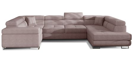 Canapé convertible convertible TOVY tissu - Rangement et têtières réglables