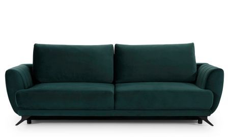 Canapé convertible en tissu MAGY - Design minimaliste avec pieds métal noir