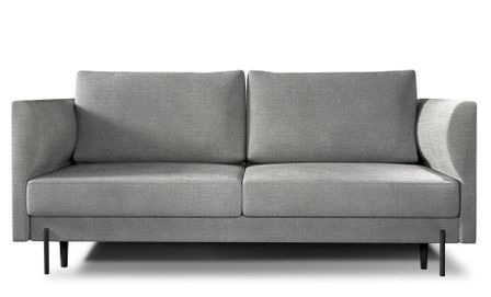 Canapé convertible 4 places velours ROBBY 215 cm – Rangement et pieds métal noir