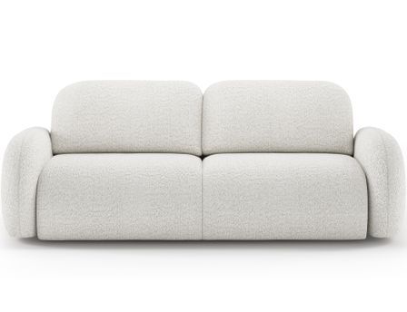 Canapé convertible moderne en tissu bouclette ZULA avec coffre de rangement - 250 cm