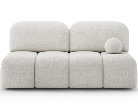 Canapé convertible NUVA 200 cm en tissu bouclette – Design moderne avec coffre de rangement