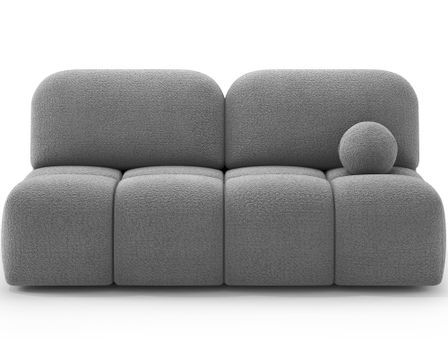 Canapé convertible NUVA 200 cm en tissu bouclette – Design moderne avec coffre de rangement