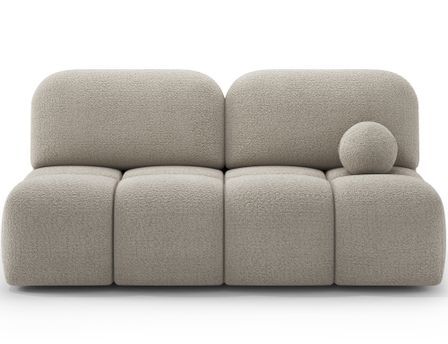 Canapé convertible NUVA 200 cm en tissu bouclette – Design moderne avec coffre de rangement