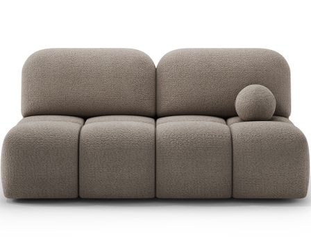 Canapé convertible NUVA 200 cm en tissu bouclette – Design moderne avec coffre de rangement