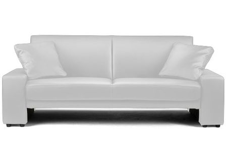 Canapé convertible simili cuir blanc Marcus