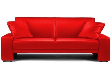 Canapé convertible simili cuir rouge Marcus