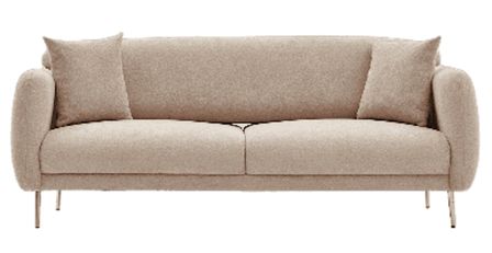 Canapé convertible tissu et pieds doré Birka 210 cm