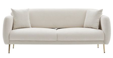 Canapé convertible tissu et pieds doré Birka 210 cm
